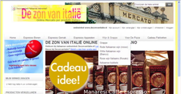 Magento webwinkel dezonvanitalie.nl