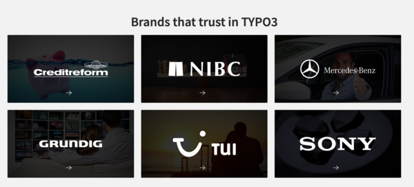  Brands working with TYPO3 Website CMS 
